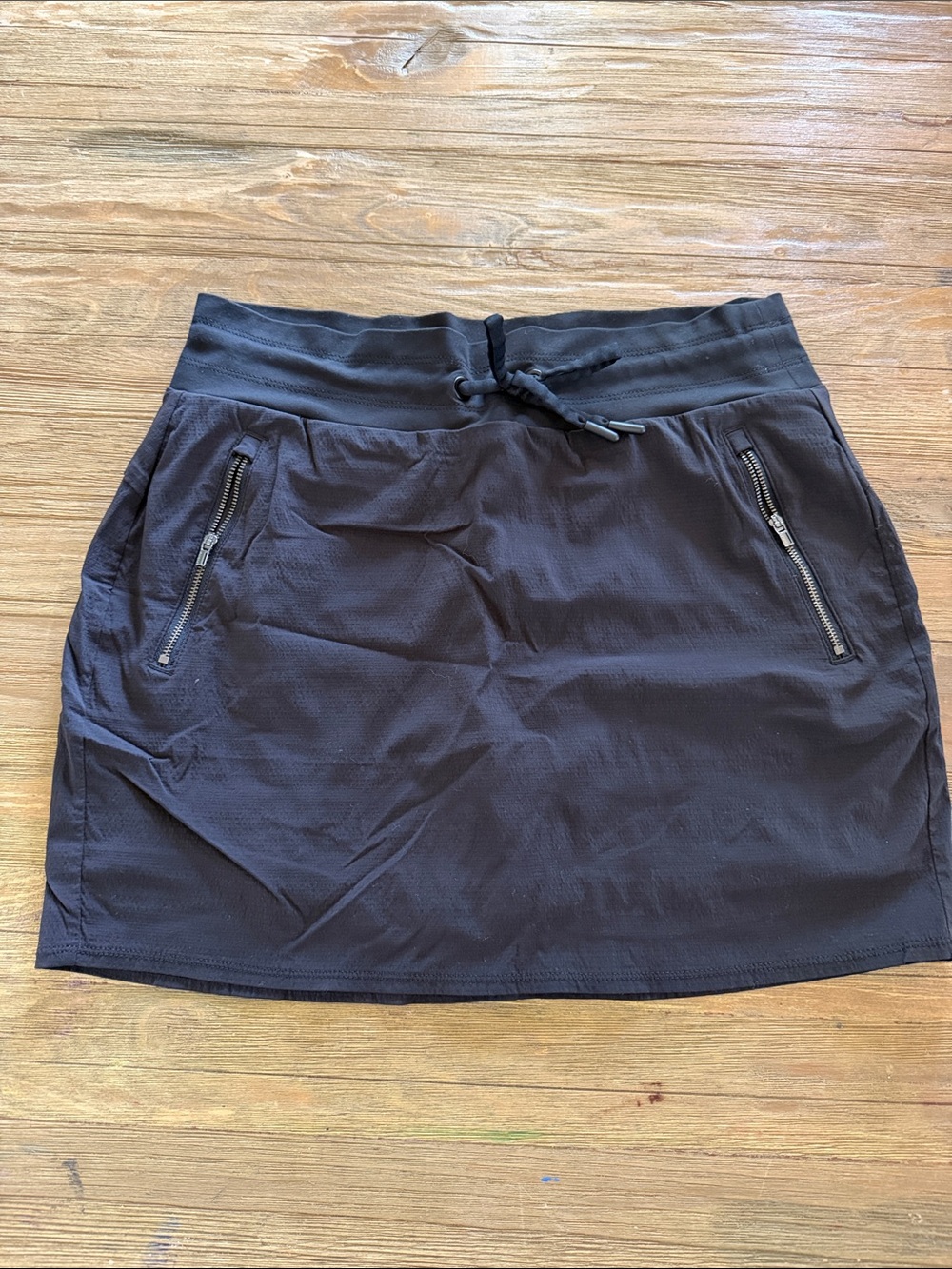 Athleta Black Mini Skort with Zipper Pockets